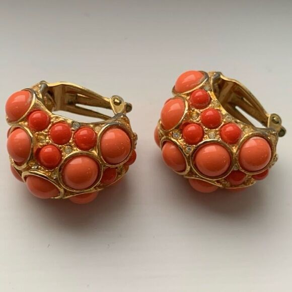 Vintage KJL Kenneth Lane - 2 Pairs of Earrings & Bonus Snail Brooch Pin - 70s 80 - Picture 3 of 9